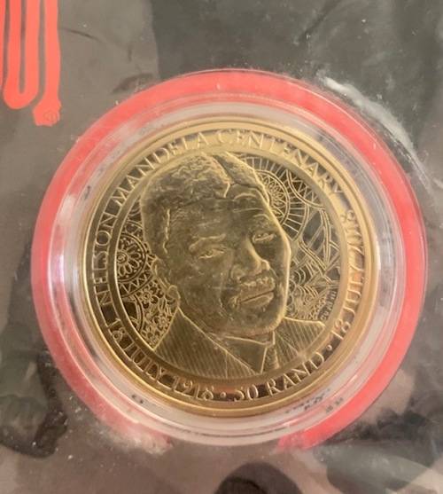 SEALED 2018 NELSON MANDELA - 100 YEAR CENTENARY - R50 1OZ BRONZE ALLOY COIN