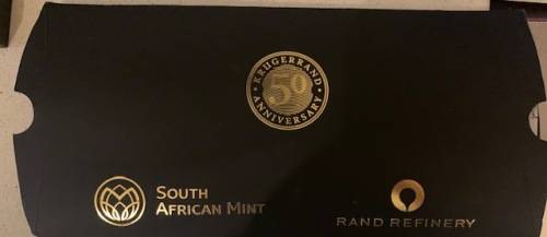 RARE and UNIQUE SA MINT 2017 Mintmarked Krugerrand 50th anniversary 1oz Silver coin PU AND stamp set
