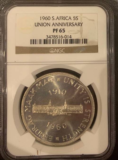 1960 5 shilling Silver Crown coin PF65 NGC graded only 3360 minted