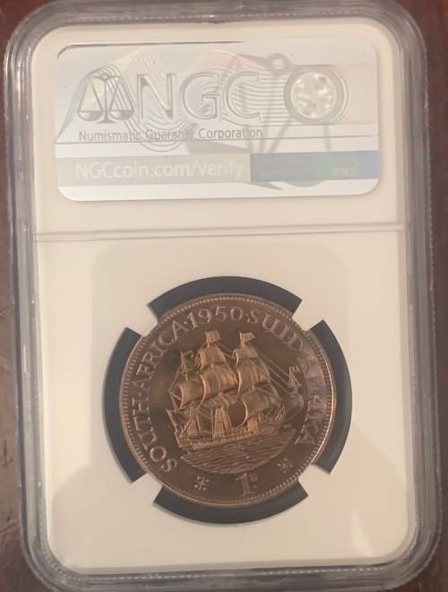 RARE 1950 Proof Penny PF64RB NGC Union South Africa copper coin -  only 500 minted