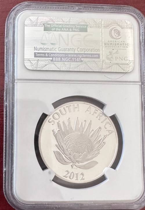 2012 PF70 Proof Protea R1 Silver Walter Sisulu coin NGC graded