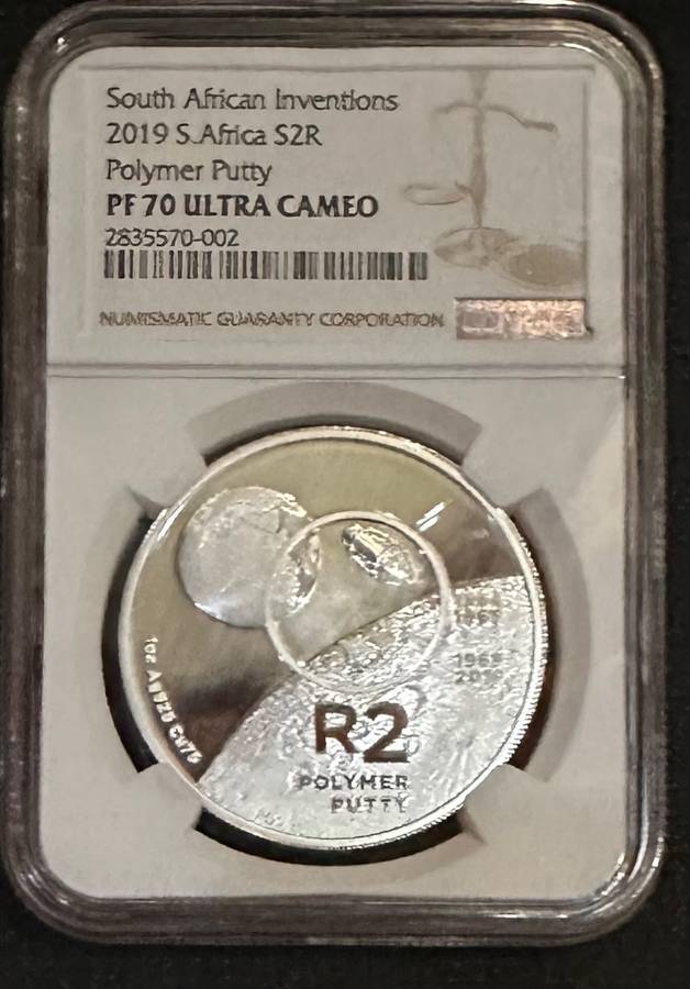Perfect 2019 Proof R2 Polymer Putty Silver coin NGC PF70