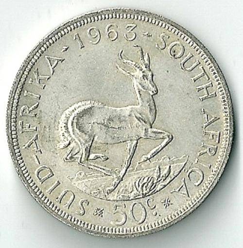 1963 South Africa Union 50c Silver coin