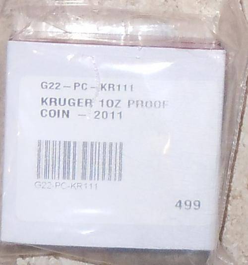 2011 PROOF Kruger Rand 1oz gold coin - Krugerrand Still Sealed last chance at old price!!!!
