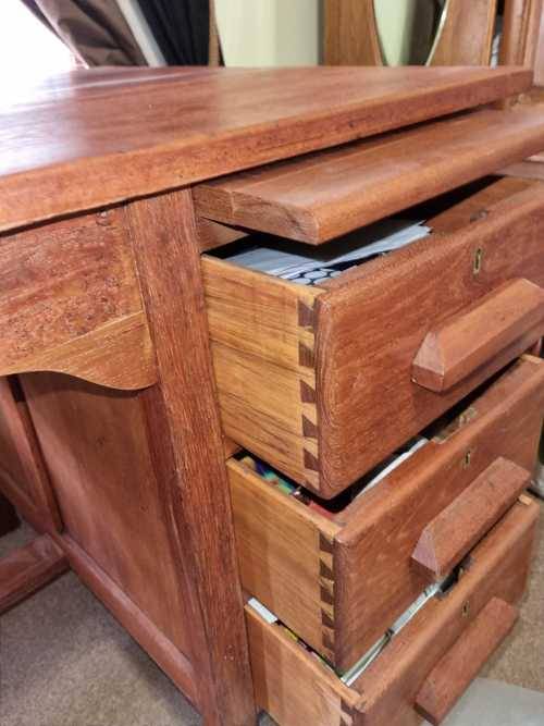 Small 3 Drawer Teak Desk