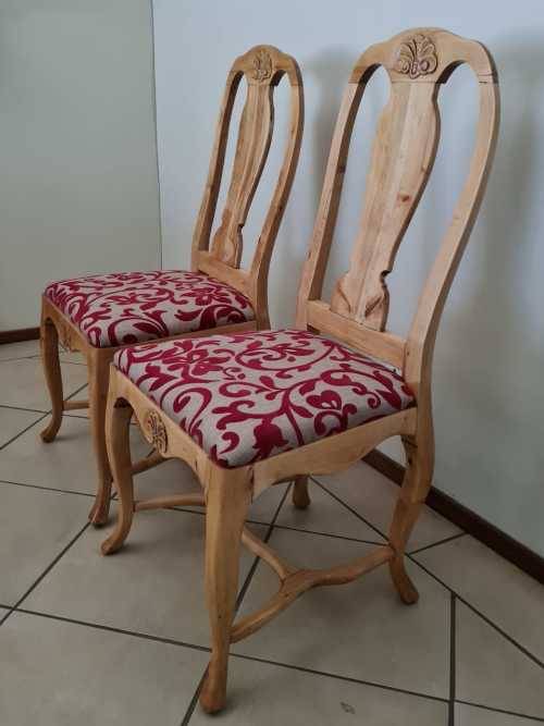 Two Occasional / Dining Room Chairs. Fully Restored and Newly Upholstered.