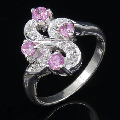 ***Sterling Silver Ring*** GOREGOUS !!! STYLISH Diamond Cut CZ Size 9 ( R 1/2 )