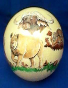 DECORATED OSTRICH EGG