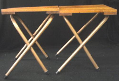 X2 CAMPING STOOLS     38cm HIGHT 30.5 cm WIDTH TOP      38cm HIGHT  25.5cm WIDTH TOP