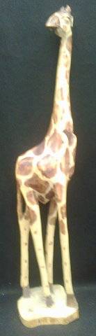 Handcrafted wooden Giraffe 88cm the horns and one ear have broken off