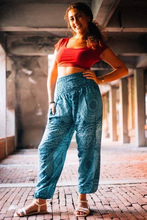 Gypsy Pants, harem pants, Funky Thai Pants, Beach, Aladdin pant, indie, summer Hippy, elastic waist,