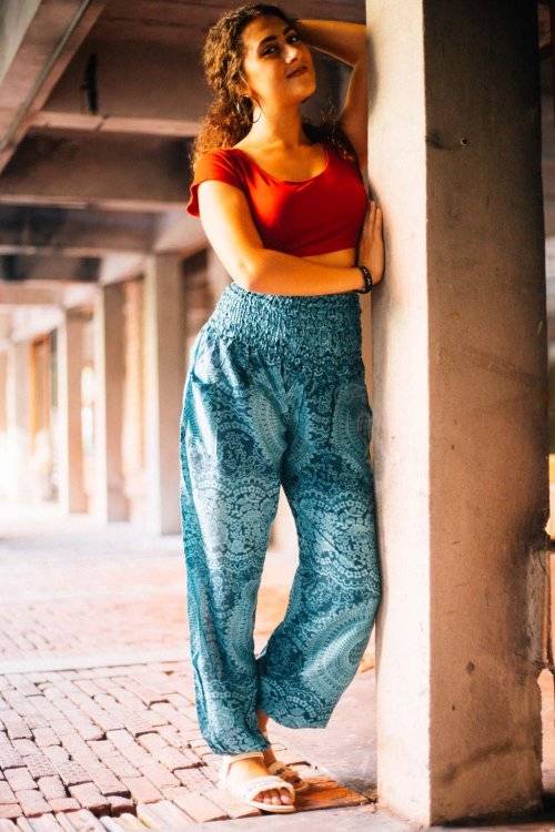 Gypsy Pants, harem pants, Funky Thai Pants, Beach, Aladdin pant, indie, summer Hippy, elastic waist,