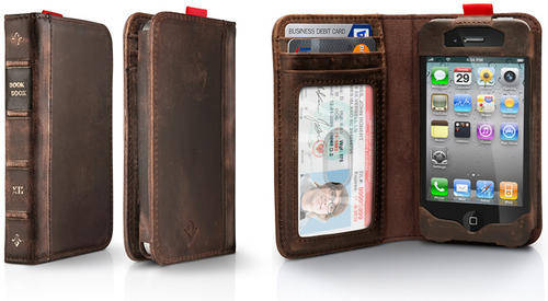 Iphone 4, 4s Twelvesouth Bookbook all in one vintage leather case wallet + FREE SCREEN PROTECTOR