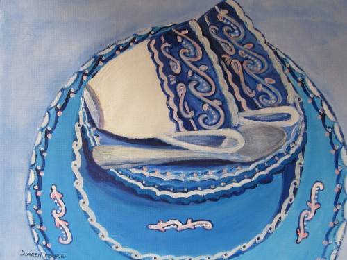 An 230mmx300mm original acrylic painting on canvas sheet by Doreen Fourie