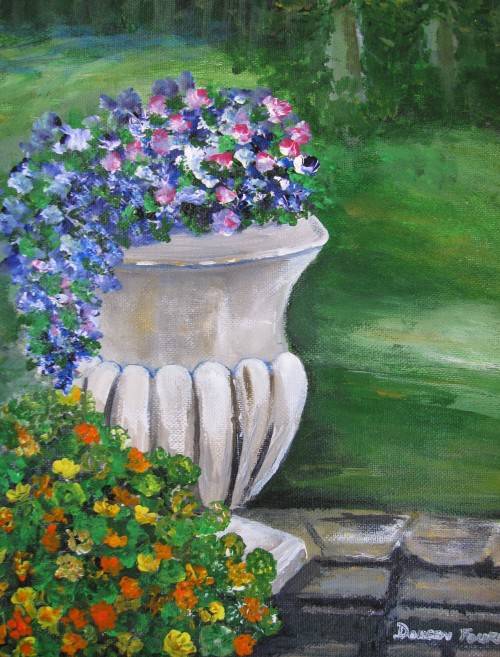 Original 230mmx300mm canvas sheet acrylic painting by Doreen Fourie