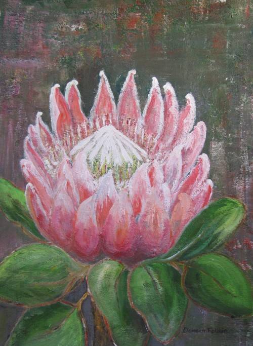 An original 230mmx300mm acrylic painting on a canvas sheet by Doreen Fourie