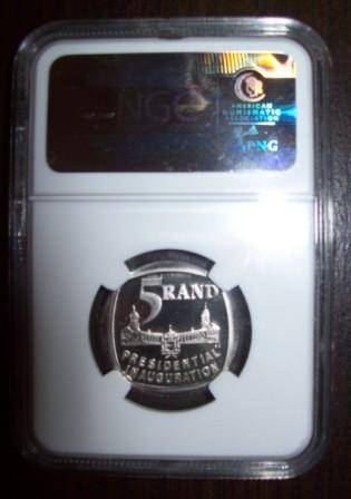 1994 S.Africa R5 Presidential Inauduration PF 69 Cameo - NOT ultra Cameo
