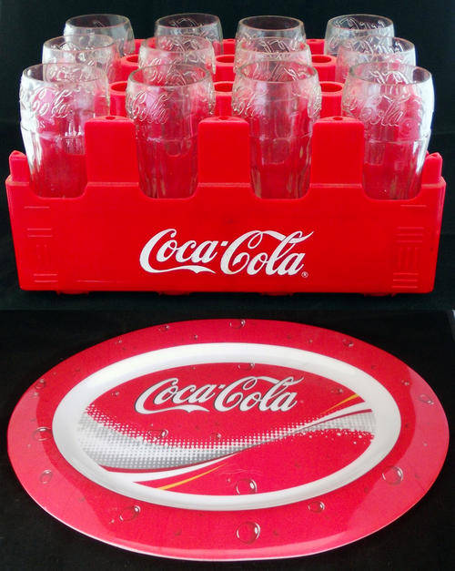 CocaCola Drinking Glasses and Tray!