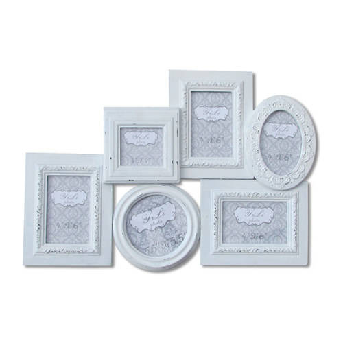PhotoFrame -Combi  White 6 Frm.