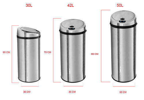 Sensor Dustbin 42ltr Round Stainless