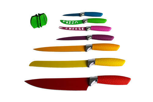 Knife Kitchen Set - Non Stick 8pc with Sharpener