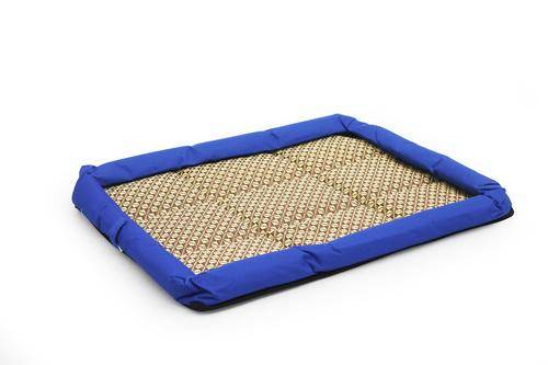 Dog Pad - Rectangular Rattan Blue Large