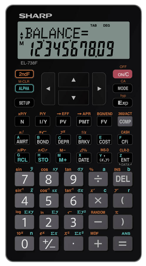 Sharp EL-738 FB -  Advanced Financial Calculator