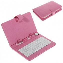 ** PINK ** Leather Case with Keyboard Stylus and USB 2.0 for 7 inch Tablet PC