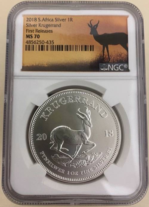 FINEST KNOWN | 2018 Krugerrand Silver 1oz | NGC Graded MS70 | FIRST RELEASES | SA MINT