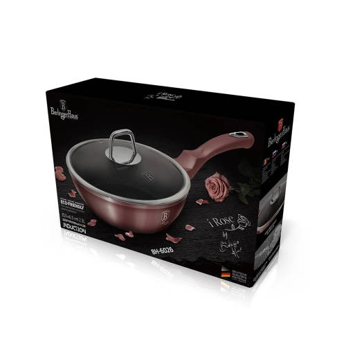 Berlinger Haus 24cm Marble Coating Deep Fry Pan with Lid - i-Rose, BH-6026  ( READ THE DESCRIPTION)