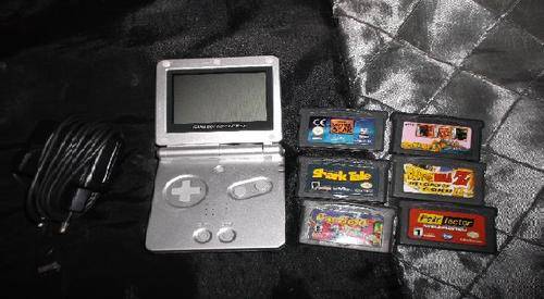Gameboy Advanced SP + Charger + 6 games