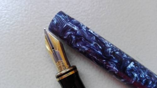 Vintage Parker Duofold Fountain Pen, Blue Marble