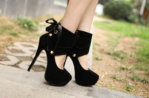 484s148 Super high stilleto pump with removable cover , size SA 1.5-6.5 , black