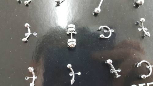 BODY PIERCING-SURGICAL STEEL-MIXED DESIGNS-36 PIECES BARGAIN
