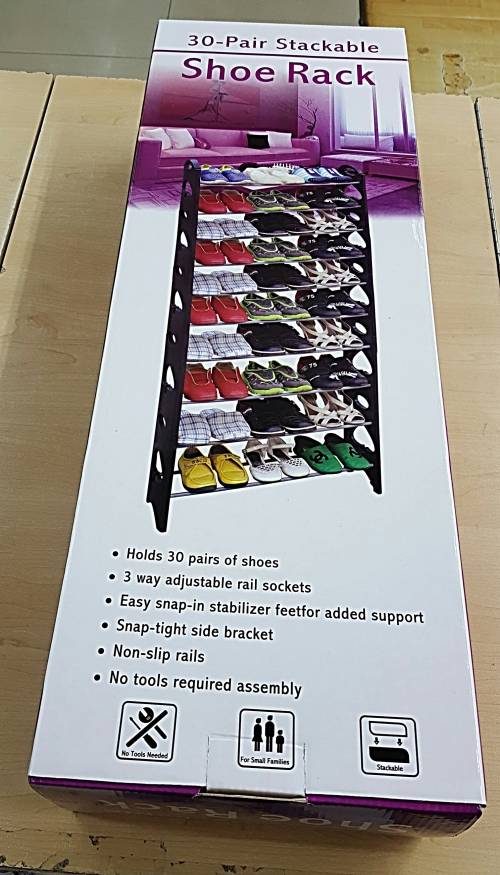 SHOE RACK 10 TIER 30 PAIR *BARGAIN* SPADE DESIGN