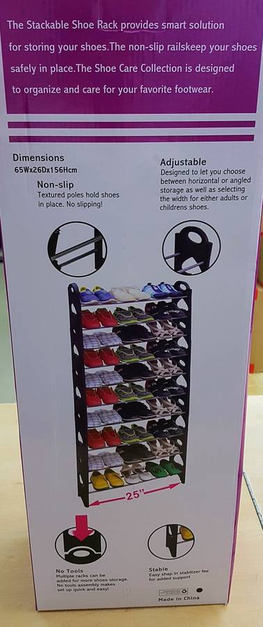 SHOE RACK 10 TIER 30 PAIR *BARGAIN* SPADE DESIGN