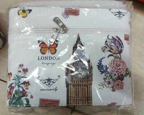 COSMETIC CASE WITH MIRROR- 3 PIECE SET/SMALL, MEDIUM AND LARGE/VARIETY OF DESIGNS/ MAKEUP