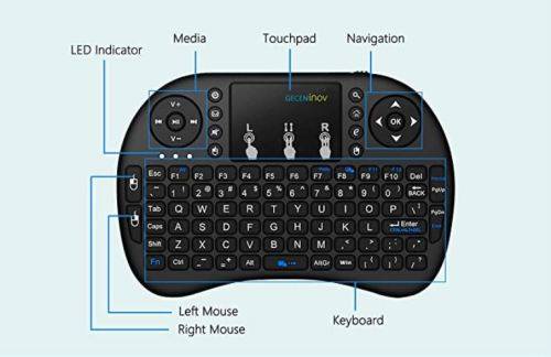 Mini Wireless Keyboard with Touchpad, 2.4Ghz Wireless Mini Handheld Remote Control Keyboard