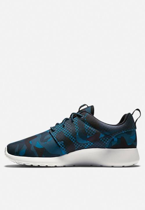 Original Mens NIKE Roshe ONE PRINT - 655206 404 -  Blk / Sqdrn Blue / Obsidian