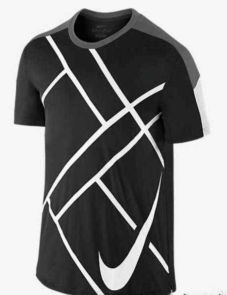 Original Mens NIKE Short Sleeve Graphic Tennis Dri Fit - X Large - 644786-010