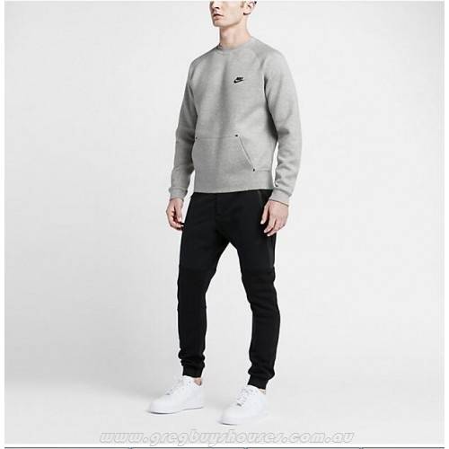 Original Mens Nike TECH FLEECE CREW 545163 066 Size Extra Large