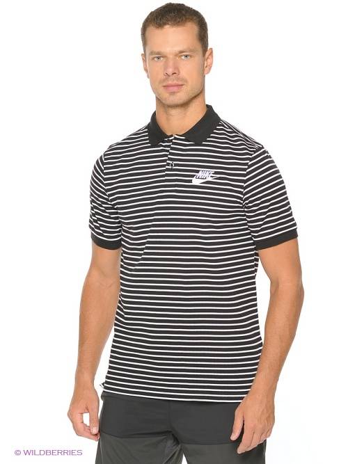 Original Mens Nike Striped Polo In Black 832873 010 Size Medium