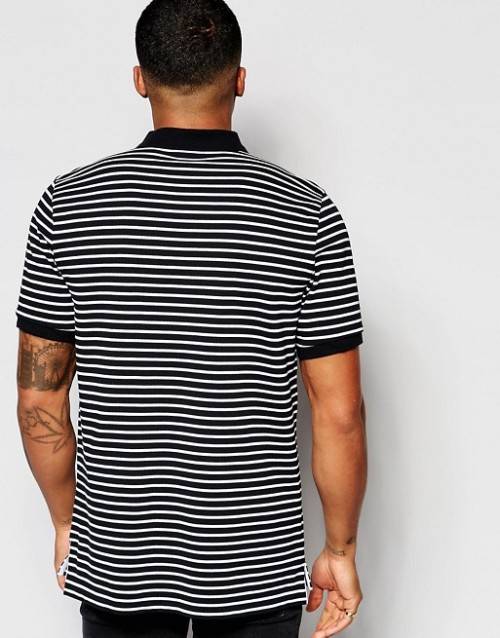 Original Mens Nike Striped Polo In Black 832873 010 Size Medium