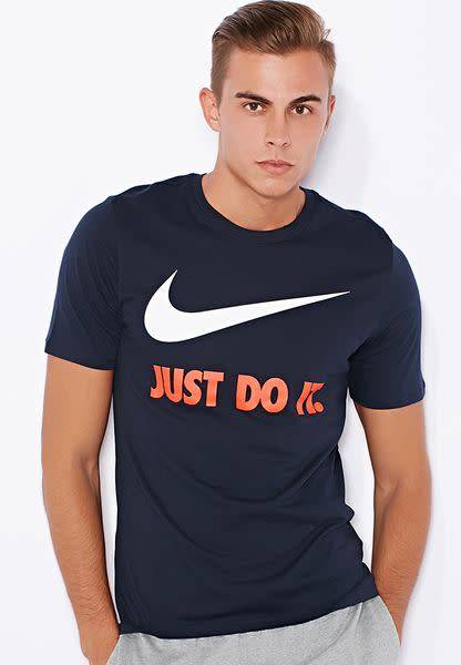 Original Mens Nike T-Shirt With Just Do It Swoosh 707360 475 Size Medium