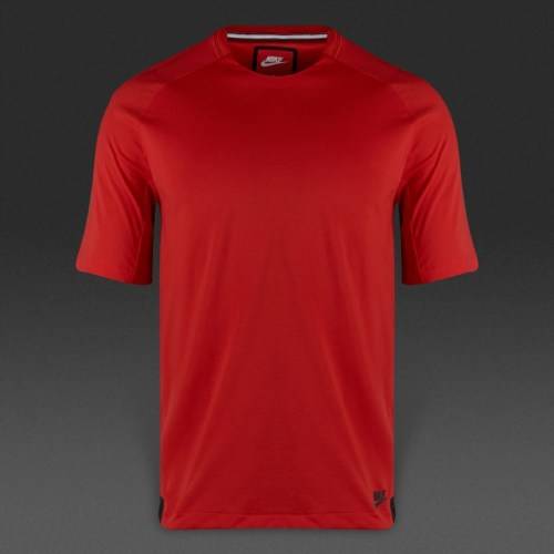 Original Nike Mens Sportswear Bonded Knit T-Shirt In Red 805122 657 Size Large