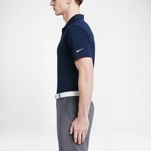 Original Mens Nike Golf Victory Solid Polo College Navy/White 725518 419 Size Medium