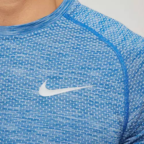 Original Mens Nike Dri FIT Knit Short Sleeve Top Hydrogen Blue 833562 466 Size Medium
