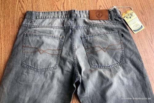 Original Mens POLO BRANDON JEANS Retro Grey Light Wash W36 L32 - Narrow Leg