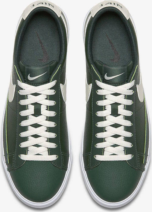 Original Mens NIKE Blazer LOW LEATHER (Latest) FIR/SAIL-GUM AJ9515 300 Size UK 12 (SA 12)