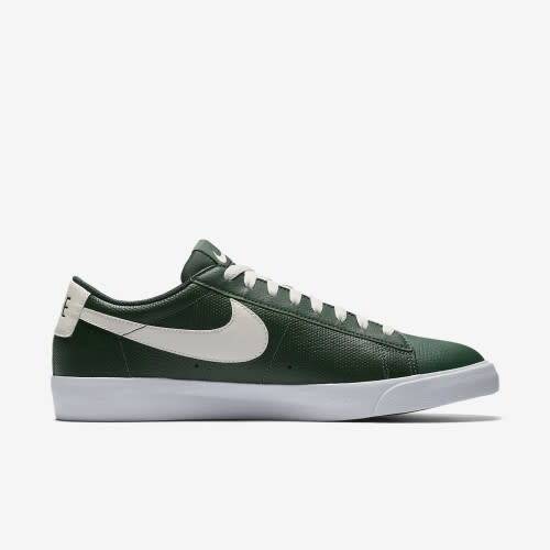 Original Mens NIKE Blazer LOW LEATHER (Latest) FIR/SAIL-GUM AJ9515 300 Size UK 12 (SA 12)